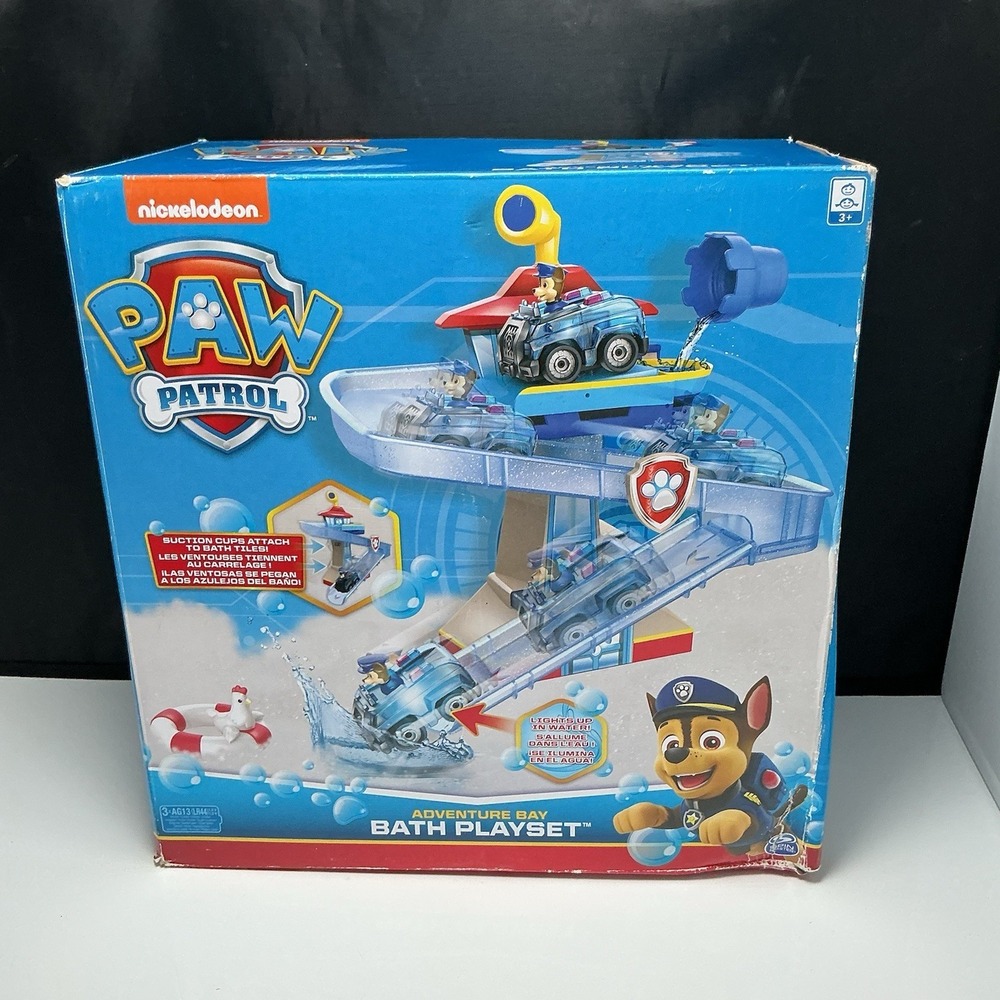 Paw Patrol Adventure Bay Bath Playset with Light-up Chase Vehicle For Bathtub
